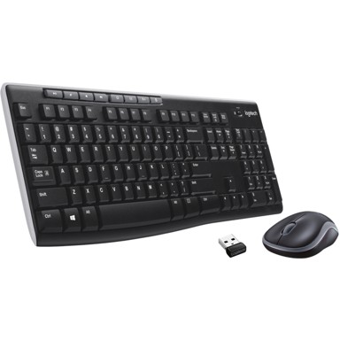 LOGITECH Set tipkovnice i miša MK270, bežični, US layout, crni