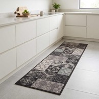 Kuhinjski tepih Mozaik 150 x 45 cm 100% poliamid, crni