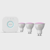 PHILIPS Hue smart žarulje + Hue bridge pro + prigušivač, 3xE27, 1100 lm, 2200–6500 K + RGB