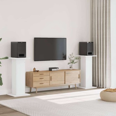 Stalci za zvučnike, 30x30x95 cm, konstruirano drvo, bijela, 2 komada