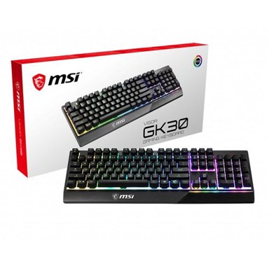 MSI Gaming tipkovnica Vigor GK30, US raspored, žičana, RGB, crna