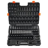 VEVOR Set udarnih nasadnih ključeva, 130 kom, 53x41x9 cm, crni
