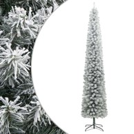 Božićno drvce umjetno usko sa stalkom i snijegom 270 cm PVC - zelena i bijela