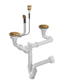 QUADRON Dvostruki odvod S P2O DALJINSKIM ZA GRANIT SUDOPERE, nano bakar