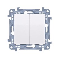 Dvostruka tipka (modul) 10 ax, 250 V~, vijčani priključci, bijela sim