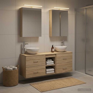 Set kupaonskih ormarića, 5 kom, 50 x 14,5 x 70 cm, hrast sonoma