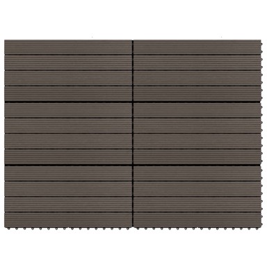 Pločice za trijem 6 kom WPC 60 x 30 cm 1,08 m² tamnosmeđe