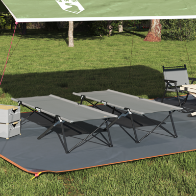 Sklopivi kamperski krevet, savijanje, 206 x 76 x 74 cm, sivi, 2 kom.