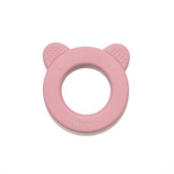 PETITEMARS Silikonska grickalica za zube sa zvečkom Beary 0+, Dusty Rose