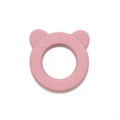 PETITEMARS Silikonska grickalica za zube sa zvečkom Beary 0+, Dusty Rose