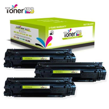 TONER123 Zamjenski toneri komplet HP 83A / CF283A / LaserJet Pro MFP M125, M126, M127, M128, M200, M201, M202, M220, M225, M226, 3x crna