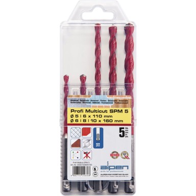 ALPEN Univerzalno svrdlo set, 5-10 mm, 5 kom/set, HM