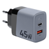 TACTICAL Kućni punjač MicroGrid, QC 45 W, 1× USB-A + 1× USB-C, siva