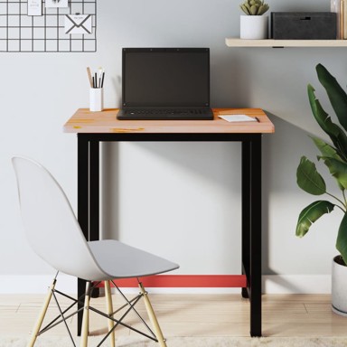 Radni stol, 80 x 55 x 81,5 cm, masivna bukovina i metal