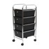 PREMIER HOUSEWARES Crni/u srebrnoj boji plastični regal na kotačima 33x79 cm 