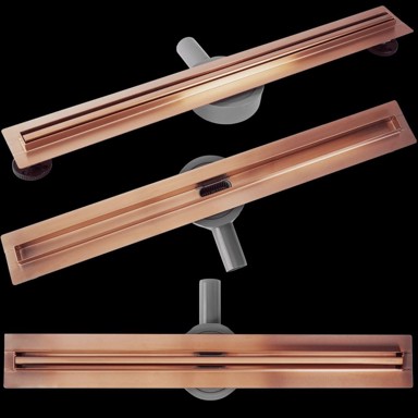 REA Tuš kanalica Neox Slim Pro Brushed Copper, 100 cm