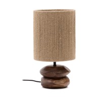 KAVE HOME Stolna lampa od masivnog bagrema u tamnoj prirodnoj boji (visina 43 cm) Kor 