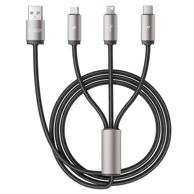 TECH-PROTECT Kabel Ultraboost 3u1 USB to Micro USB/Lightning/Type C, 3.5A, 1M