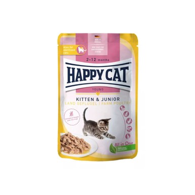 HAPPY CAT Hrana za mačke Kitten&Junior, perad, vrećica, 85 g