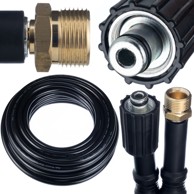 ROSFIX Crijevo visokog tlaka 10 m M22-M22, najlonski oplet, PVC prevlaka, kompatibilno s Kärcher i Kränzle