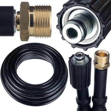 ROSFIX Crijevo visokog tlaka 10 m M22-M22, najlonski oplet, PVC prevlaka, kompatibilno s Kärcher i Kränzle