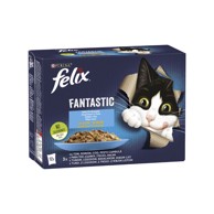 FELIX FANTASTIC Hrana za mačke tuna, losos, bakalar, list 12 x 85 g