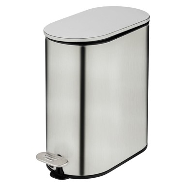 WENKO Kanta za smeće od nehrđajućeg čelika s pedalom u mat srebrnoj boji 5 l Collungo
