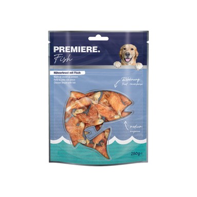 PREMIERE Poslastica za pse Pileća prsa sa ribom 250 g