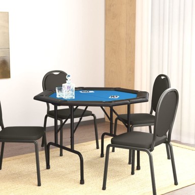 Sklopivi stol za poker za 8 igrača, 108x108x75cm, plavi