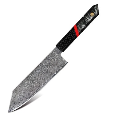 Damaskovski kuhinjski nož Za-37443 Cleaver Kp37443, crni i crveni