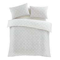 CATHERINE LANSFIELD Flanelska posteljina Polka Dot za krevet za jednu osobu 135x200 cm Bijela/siva