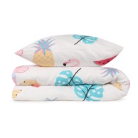 MIJOLNIR Dječja posteljina Kokteyl 140x200 cm, bijelo-roza