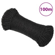 Radno uže crno 6 mm 100 m od polipropilena