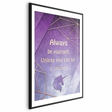 Plakat Be Yourself, 60x90 cm, crni okvir s margom