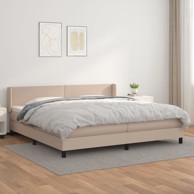 Krevet box spring s madracem cappuccino 200x200cm umjetna koža