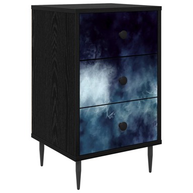 Noćni ormar Raalte 36 x 33 x 61 cm od konstruiranog drva, crni hrast