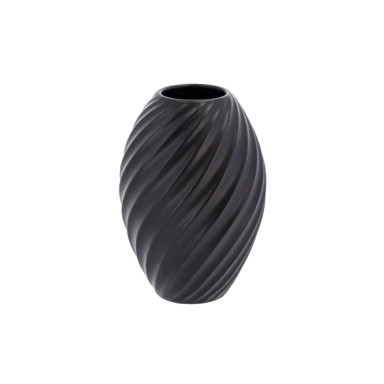 MORSØ Vaza crna porculanska River, visina 16 cm