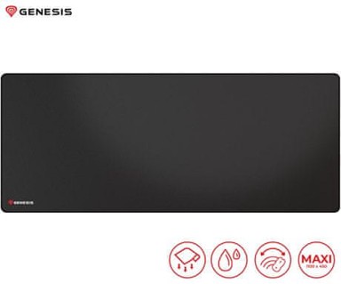 GENESIS Podloga za miš CARBON 500 ULTRA LOGO, vodootporna, neklizajuća, crna boja