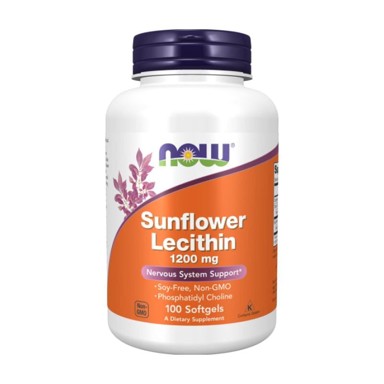 NOW Suncokretov lecitin, 1200 mg, 100 mekih kapsula