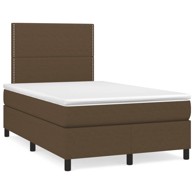 Krevet Box Spring s madracem, 120 x 190 cm, od tkanine, tamnosmeđi