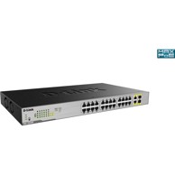 D-LINK Switch DGS-1026MP, 24x gigabitnih PoE priključaka, 2x combo uplink, 370W PoE budžet, neupravljiv