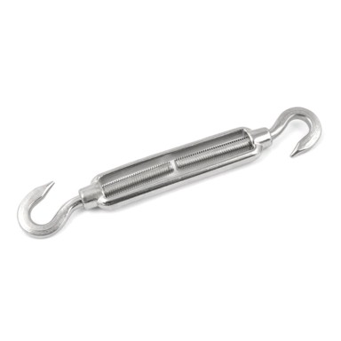 Zatezač užeta s dvije kuke M8, inox, 10 kom.