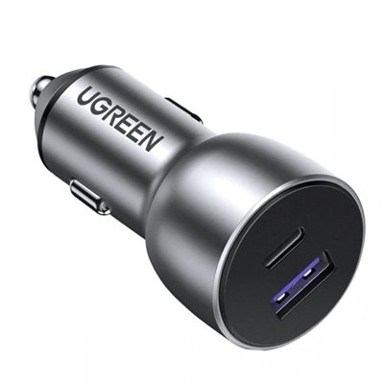 UGREEN Auto punjač, sivi, 42.5W, USB-C PD, USB-A QC