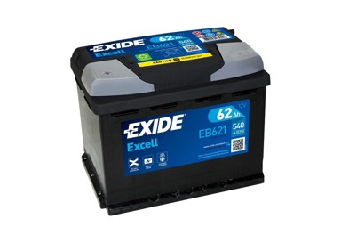 EXIDE Akumulator 62Ah L+ EB621 24,2x17,5x19,0 (540A)