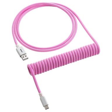 CABLEMOD Classic spiralni kabel za tipkovnicu, USB-C na USB Type A, Jagoda Krema, 150 cm - CM-CKCA-CW-IW150IW-R