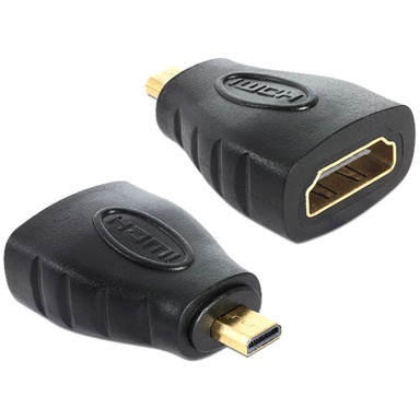 DELOCK Adapter, micro HDMI-D (M) na HDMI-A (Ž), crni
