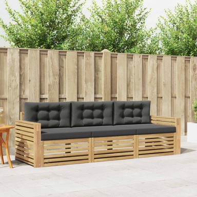 Set vanjskih sofa, 3 dijela, bijeli i antracit, čvrsto drvo akacije