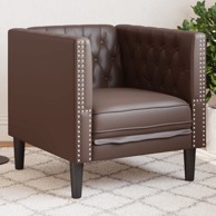 CHESTERFIELD Fotelja smeđa umjetna koža