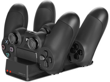 SPEEDLINK USB punjač za kontrolere Jazz, crni, za PS4 kontrolere