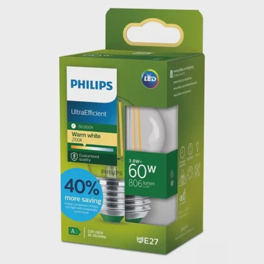 PHILIPS UltraEfficient LED žarulja E27 3,8W 2700K P45 CL